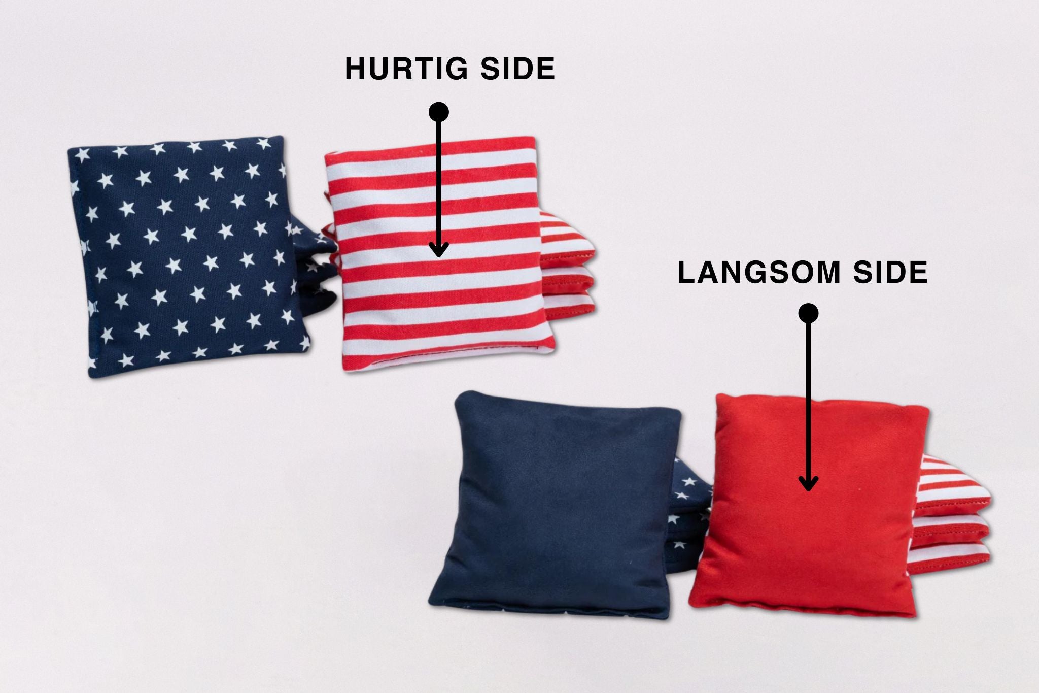 Cornhole-pÄsar 8 st. Amerika (Snabbt/lÄngsamt-tyg)