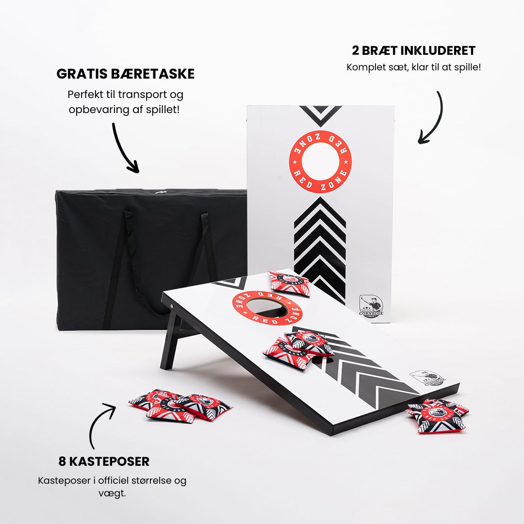 Cornhole-set 90x60 cm. (RED ZONE-design)