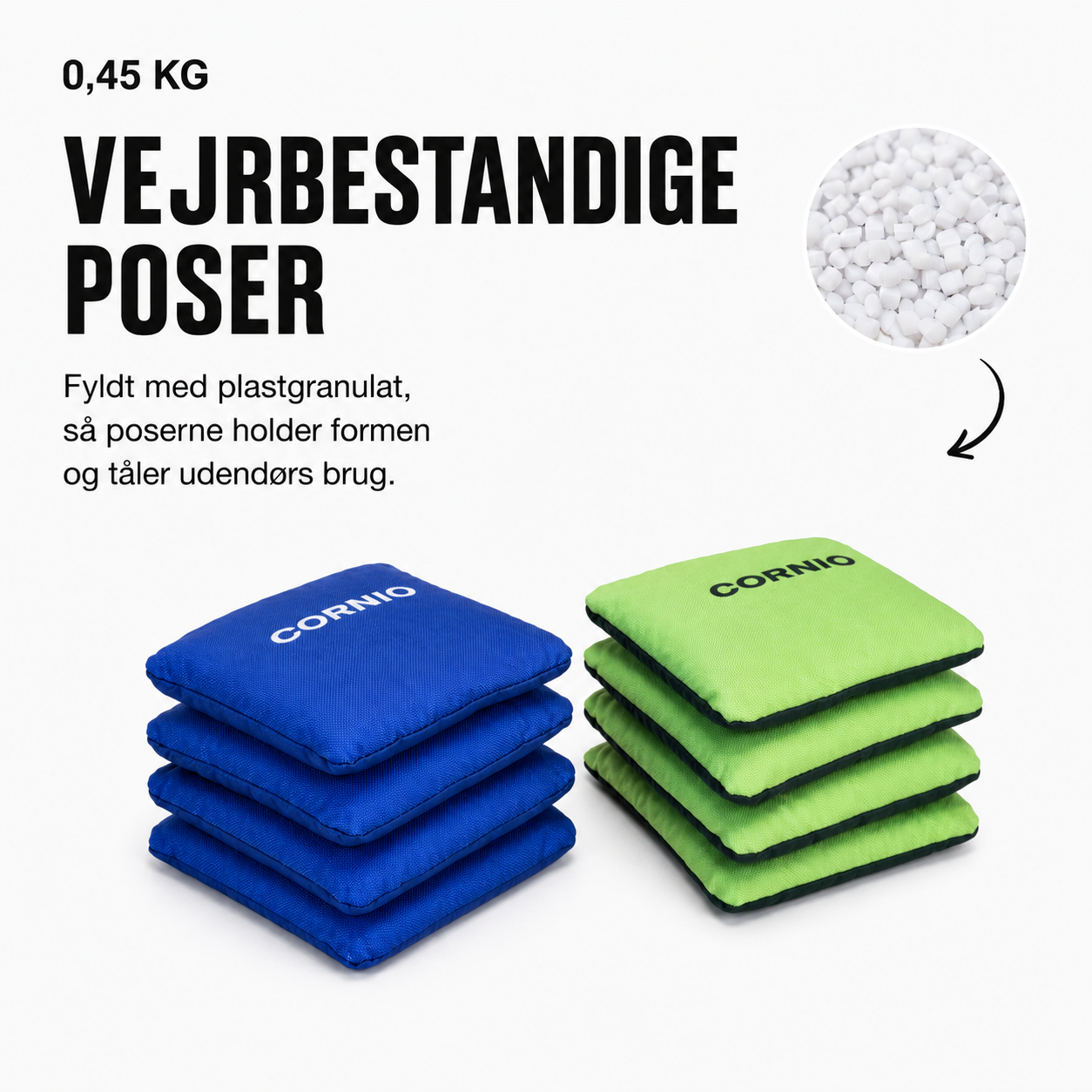 Cornio cornhole poser 8 stk. (Hurtig/langsom stof)