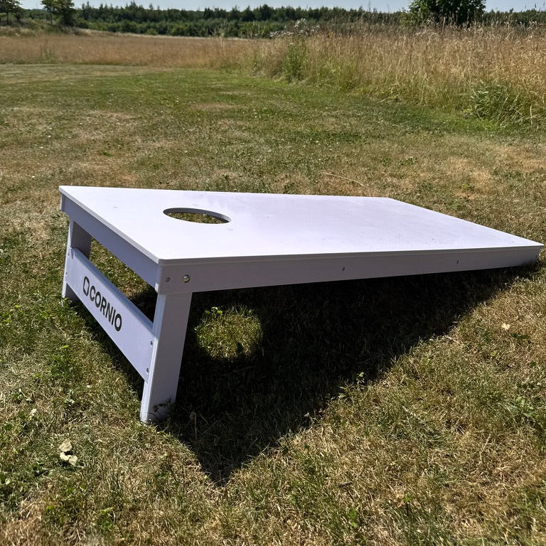 cornholegame pvc strong legs white pvc allweather game 100% weatherresistent